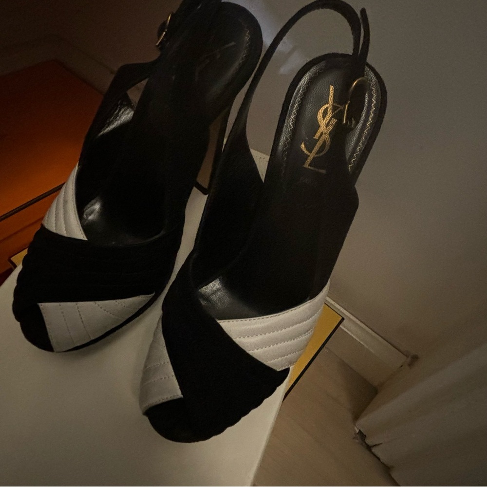 Yves Saint Laurent Two-Tone Slingback Heels